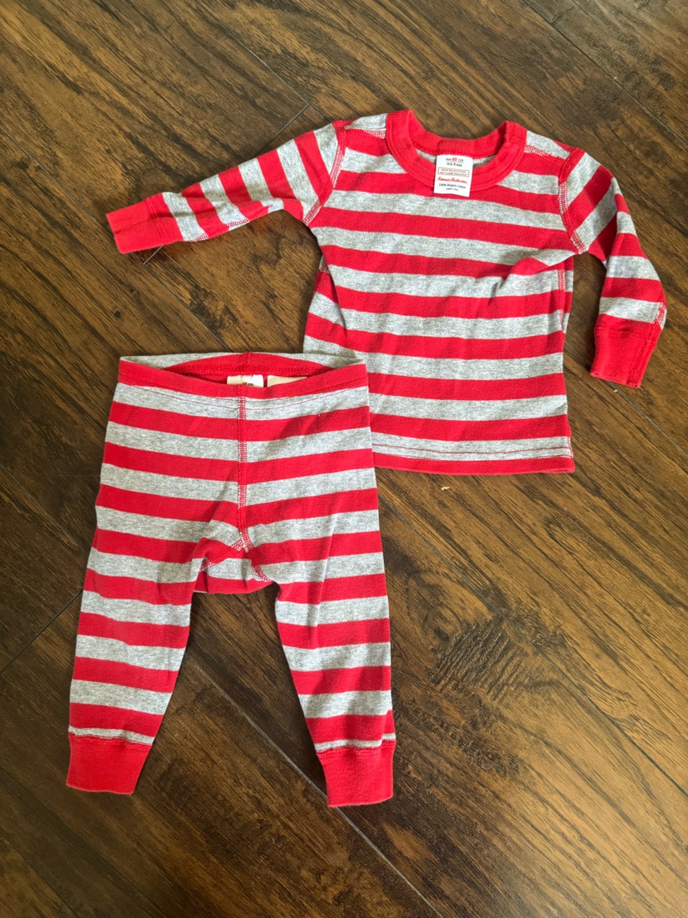 Red & Gray Stripe Pajama Set